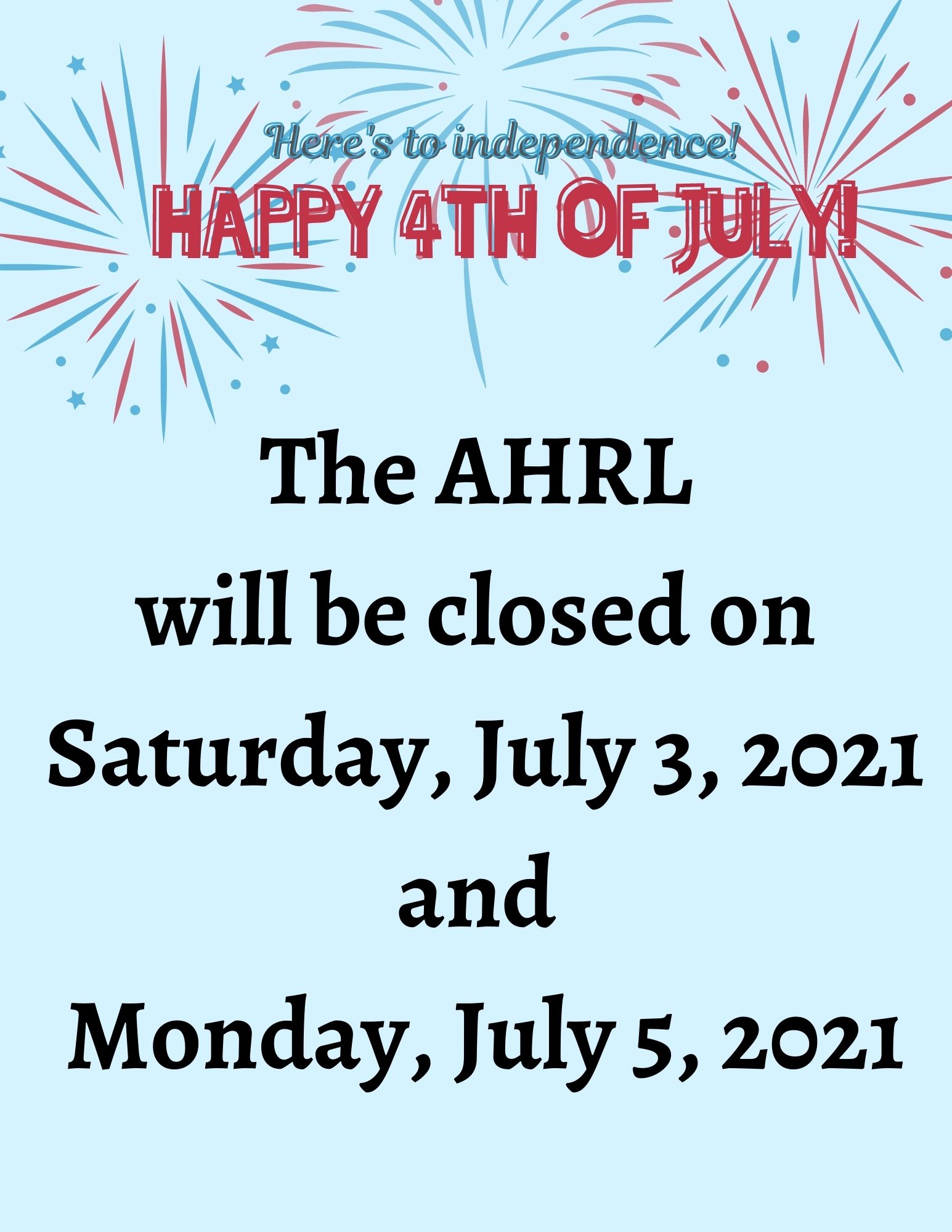 Closed for July 4th