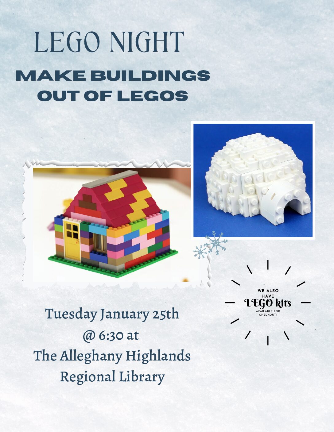 Lego Night--Jan. 25th