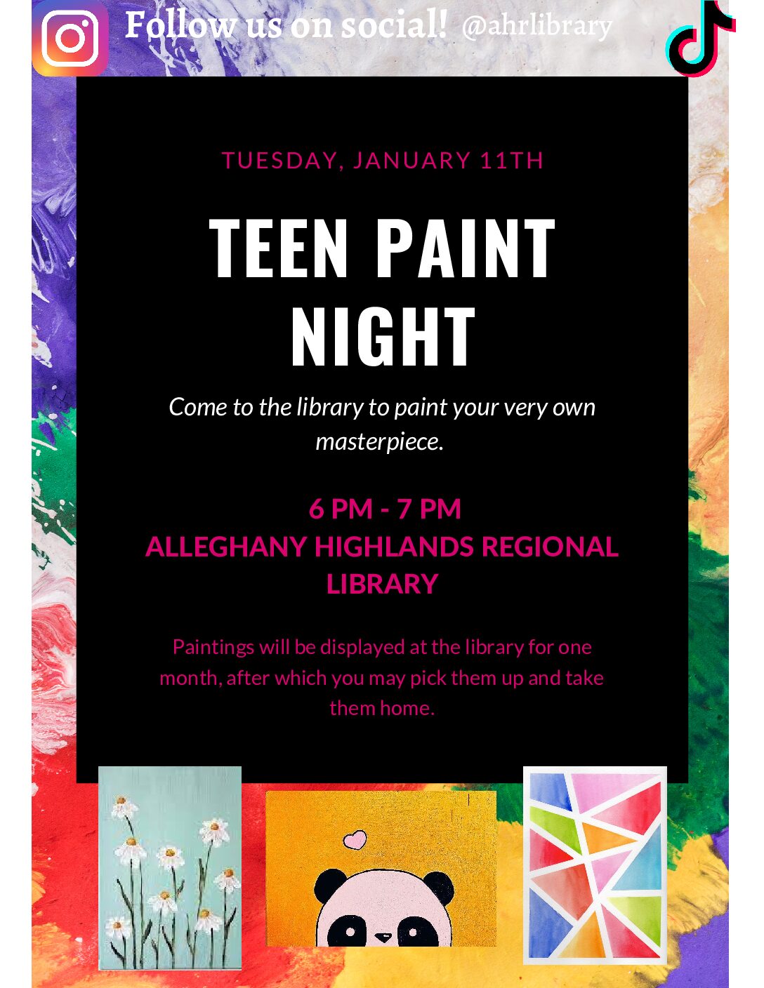 Teen paint Night!--January 2022