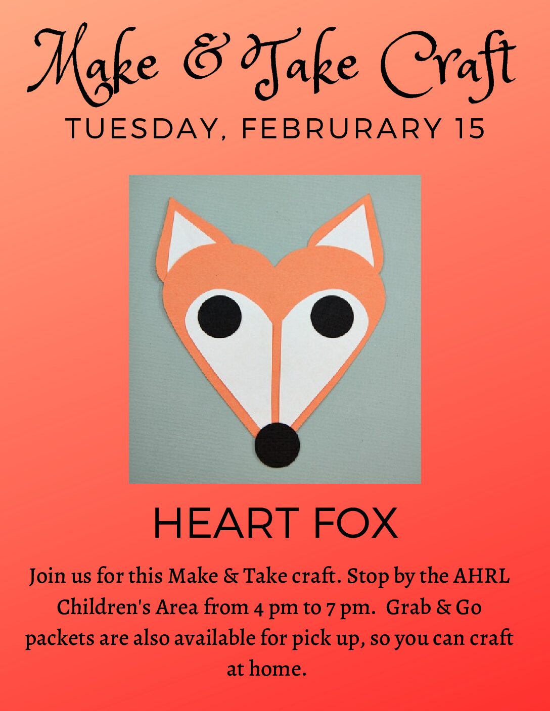 Make & Take--Tuesday, Februrary 15