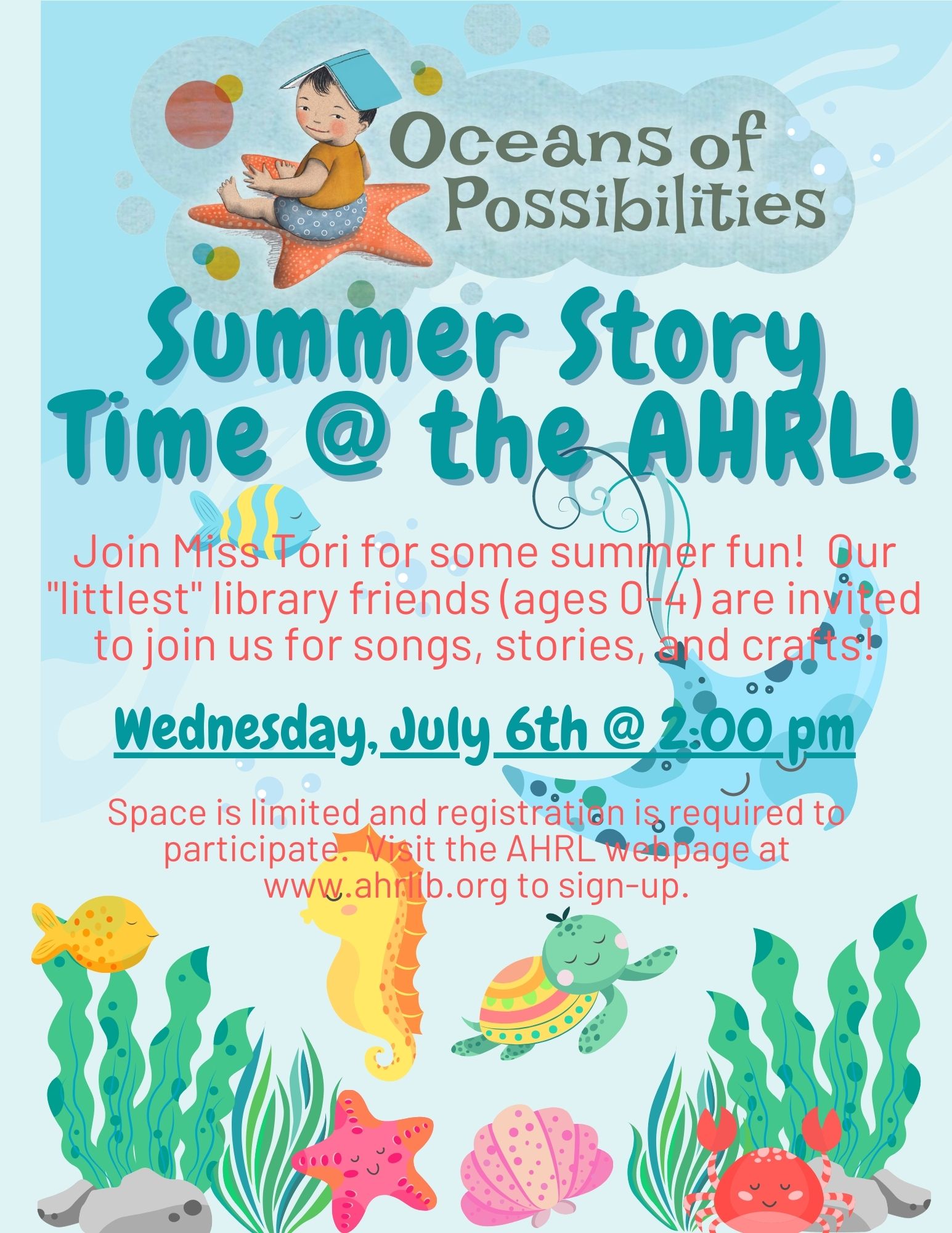 Summer Story Time--July 6th--afternoon session